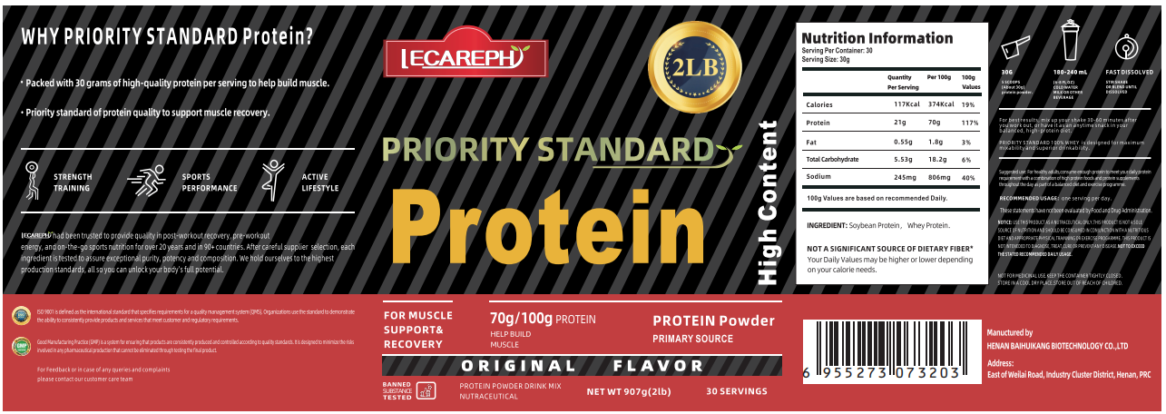 Protein Powder Supplement Fact