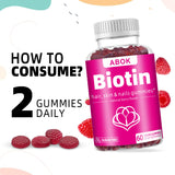 ABOK Biotin Gummies - Hair, Skin & Nails Support with Vitamins & Collagen