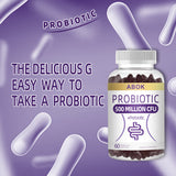 ABOK Probiotic Gummies - 500 Million CFU + Prebiotic for Optimal Gut Health